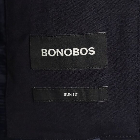 Bonobos Slim Fit 46R Navy Blue Wool 2 Button Blazer Jacket - Picture 10 of 12
